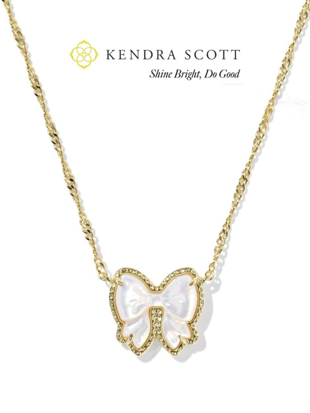 NWT Haley Bow Gold Short Pendant Necklace